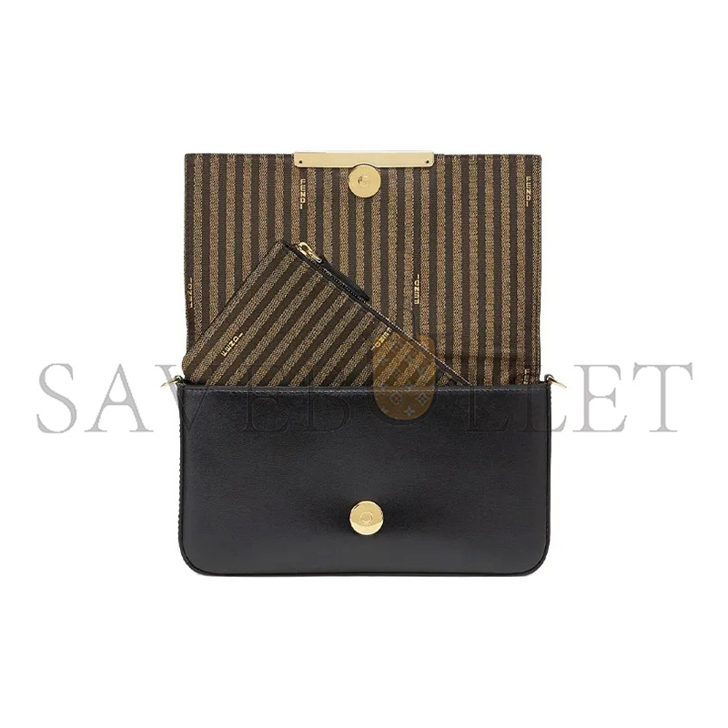 F**di vitello palmellato wallet on chain with pouches black 8bs032ahm0f0kur (22*12*4cm)